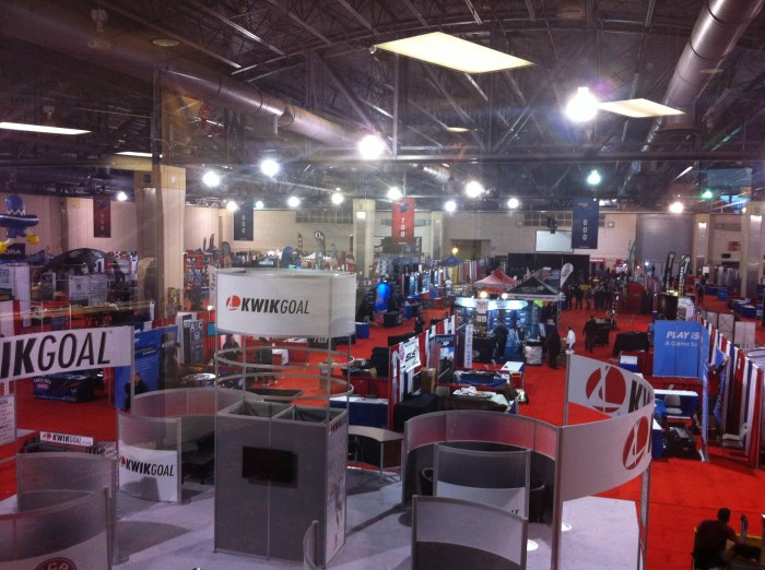 The exhibit hall coming together.