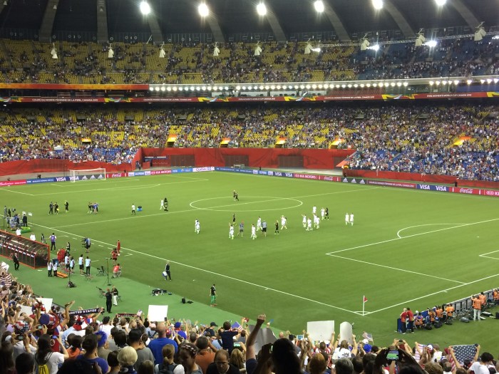 The US thanking their fans after their win over Germany!